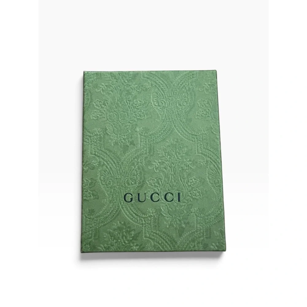 Authentic GUCCI Green Embossed Box, Dust Bag & Care Cards Set